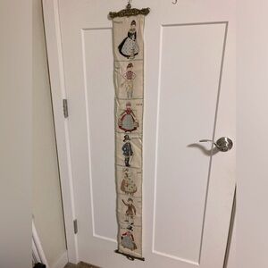 Vintage Danish cross stitch wall hanging